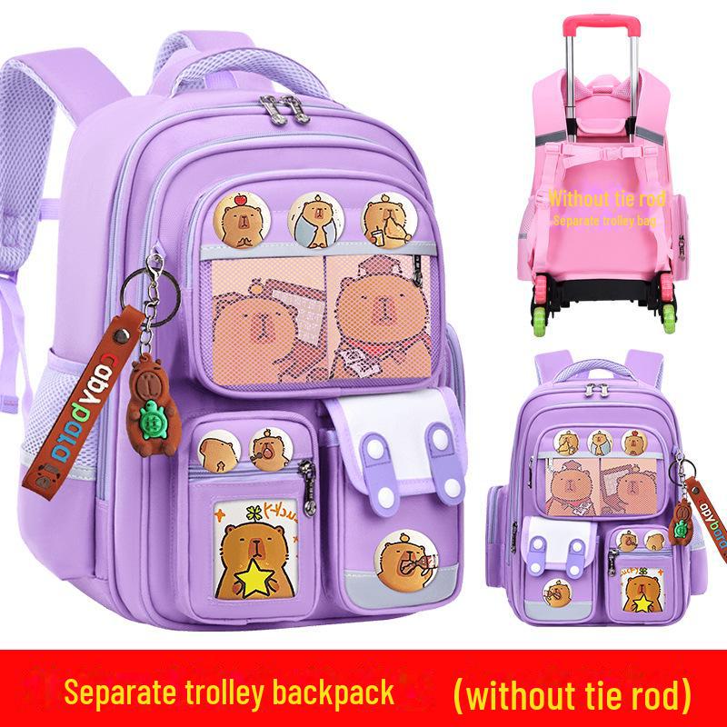 « Cartables à roulettes de grande capacité pour les élèves de 2e, 3e et 6e année - Conception Card Bara pour réduire la charge de transport »