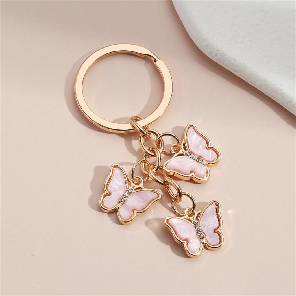 Colorful Butterfly Keychain Pendant Stylish Butterfly Charm Decorations Acrylic Bag Keyring Hanging Ornament Accessories