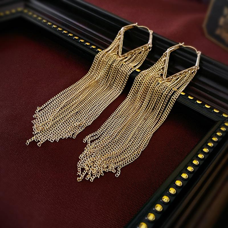 Преувеличенные длинные серьги с бахромой премиум-класса