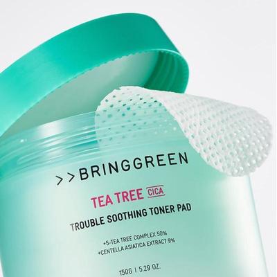 BRING GREEN TEA TREE CICA TROUBLE SHOOTHING TONER PAD 150g * 90EA