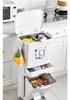 JEKO Elevated Kitchen Trash Can with Lid, Push-to-Open, Large Capacity, Double Layer for Dry/Wet Separation