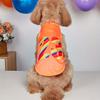 Pet clothes dog cat vest light, breathable and comfortable, clothes with prints, orange, simple, generous, fresh and cute, suita
