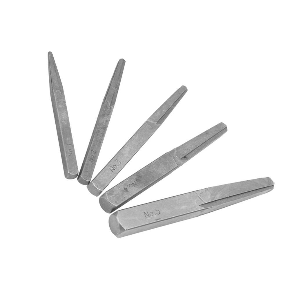 5 Pcs Straight Fluted Easy Out Bolt Extractor Set Bolt Removal Tool for Broken Bolt Thread Repair