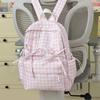 Schoolbag new small fresh plaid backpack female student Korean version high value literary schoolbag female junior high school backpack