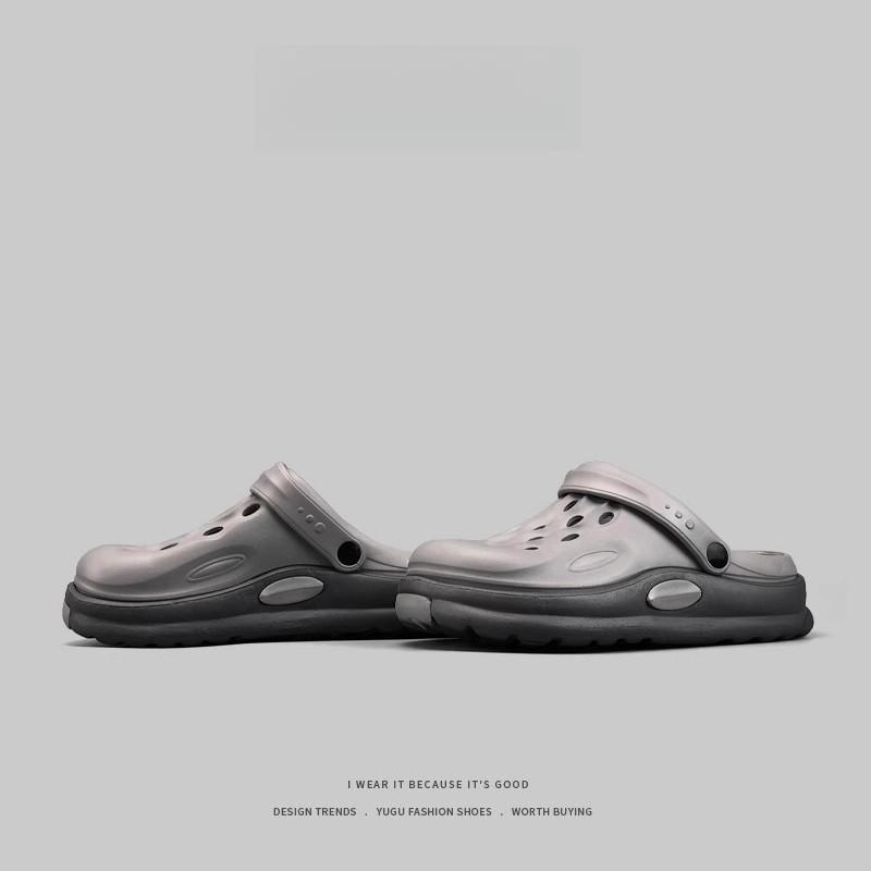 Herren Baotou Zweifarbige Lochschuhe, Trendige Slipper für den Sommer-Außenbereich, Rutschfeste Dicksohlen-Strandsandalen.