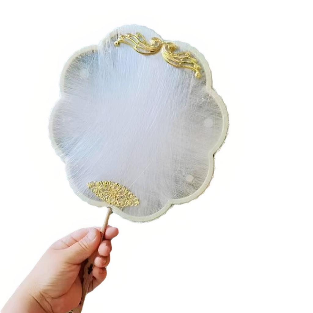 Silk Fan Frame DIY Material Kit, Silk Fan Frame for Self-Making, Handmade Round Silk Fan