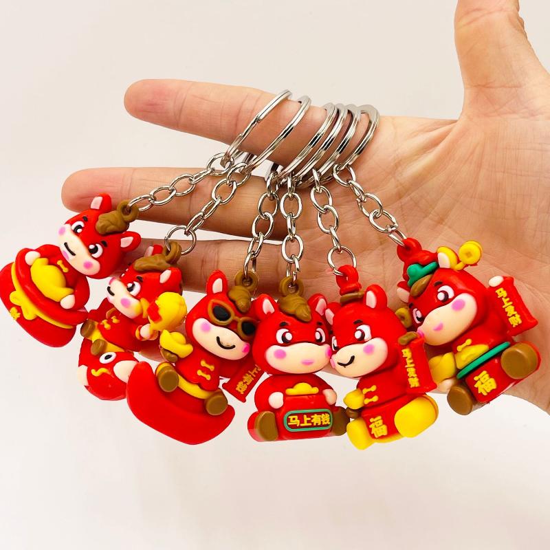 Süßer Schlüsselanhänger 2026 Jahr des Pferdes Tierkreis Pony Anhänger Paar Rucksack Schmuck Neujahr Erfolg Ankunft Modisches Accessoire