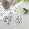 Antique Silver Alloy Four-Leaf Clover Pendant Charm for DIY Jewelry Making