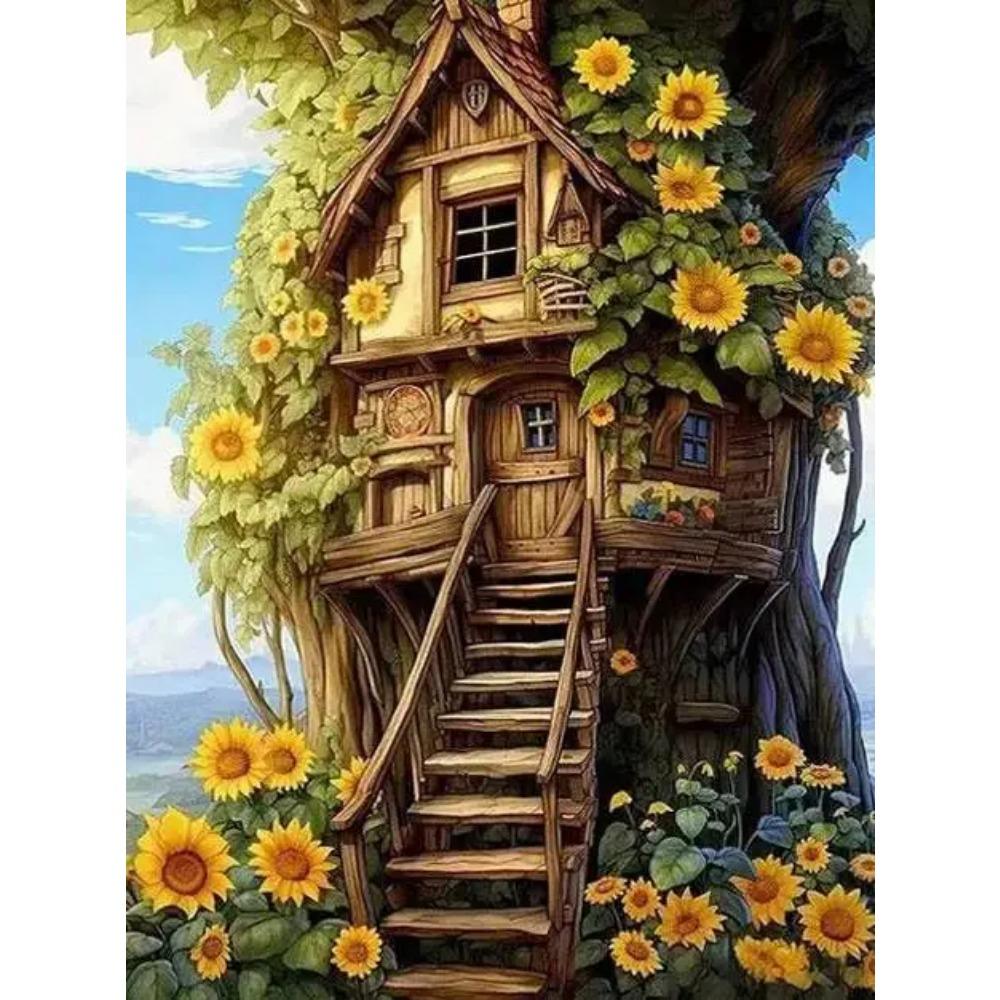 DIY Full Round Diamond Painting Cross Stitch 3D Cute Animal Flower Home Scene Decorative Art Diamond Painting 5d Diamond Art Painting