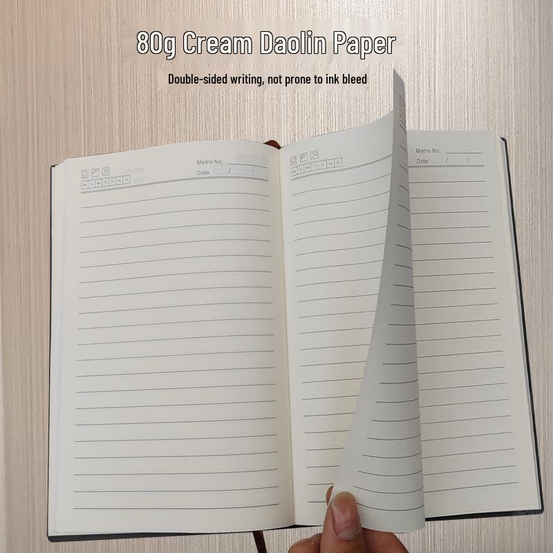 2026 Premium A5 Business Notebook - PU Leather Cover, Customizable Logo & Name Engraving
