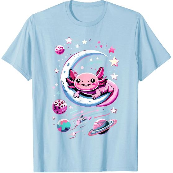 Space Adventure Kawaii Axolotl T-Shirt