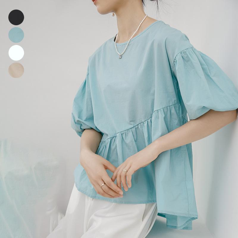 Summer Cotton Comfortable Shirt for Women Niche Design Irregular Cotton Shirt