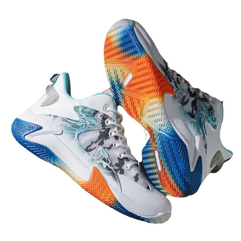 New Summer Men's Basketball Sports Shoes Breathable Mesh Lace-up Student Running Shoes Comfortable and Versatile