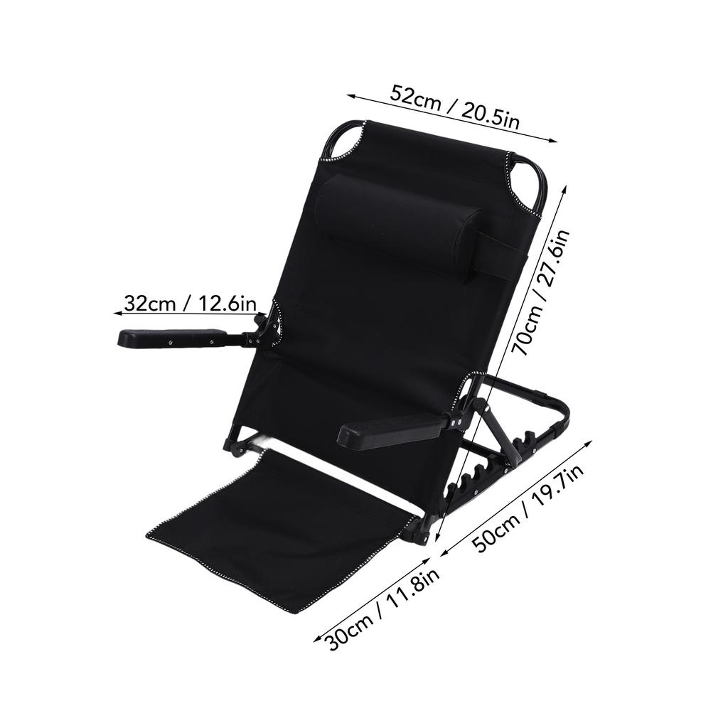 Adjustable Power Lifting Bed Backrest with Headrest Arms7 Adjustable Positions Armrest Neck Head Back Support Folding Sit Up Back Rest