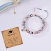 Pink Crystal Compass Bracelet: Handwoven Natural Stone, Graduation Gift