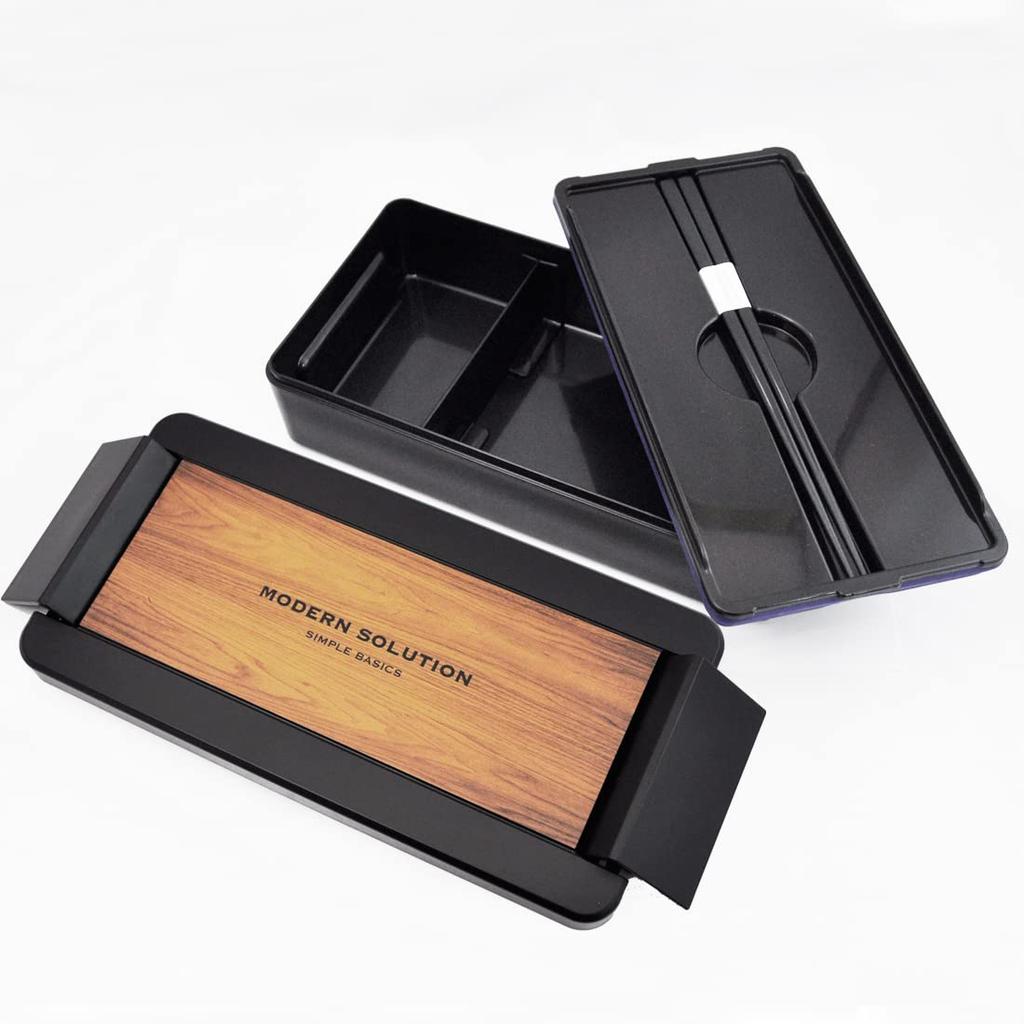 Iwasaki Kogyo Bento 1 850ml with Cooler Easy Care Men's Box, Tier, Capacity, Bag, Wood,