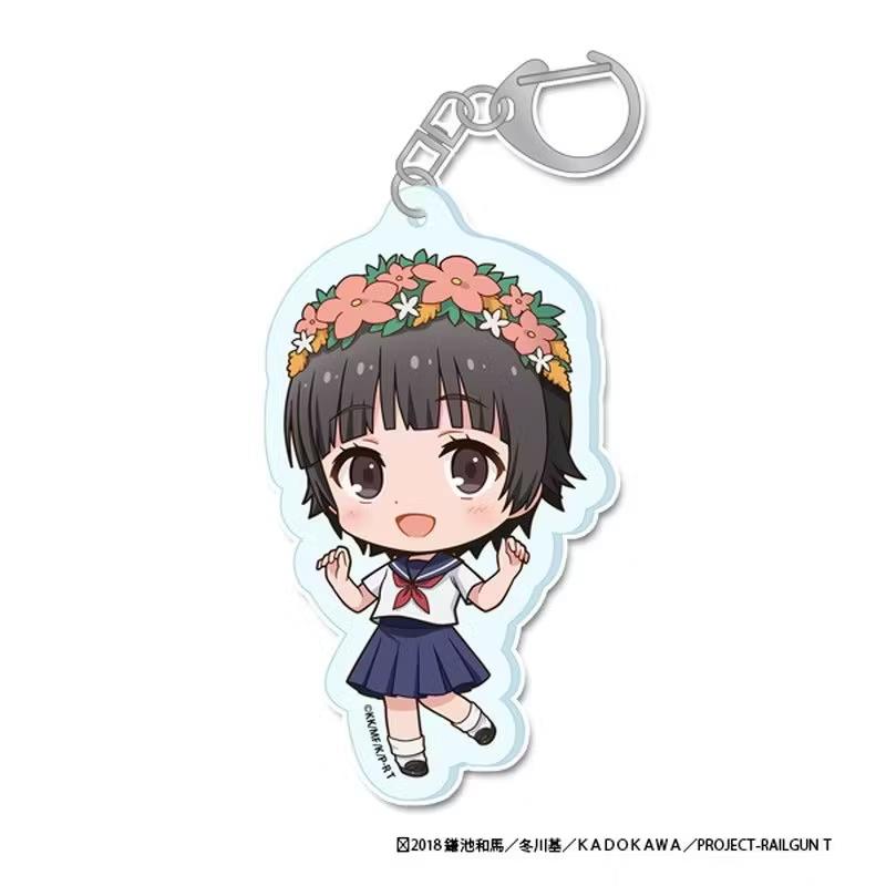 A Certain Scientific Railgun Acrylic Pendant Keychains Mikoto Misaka Accessories Car Key Chain Key Ring Phone Bag Jewelry Gifts