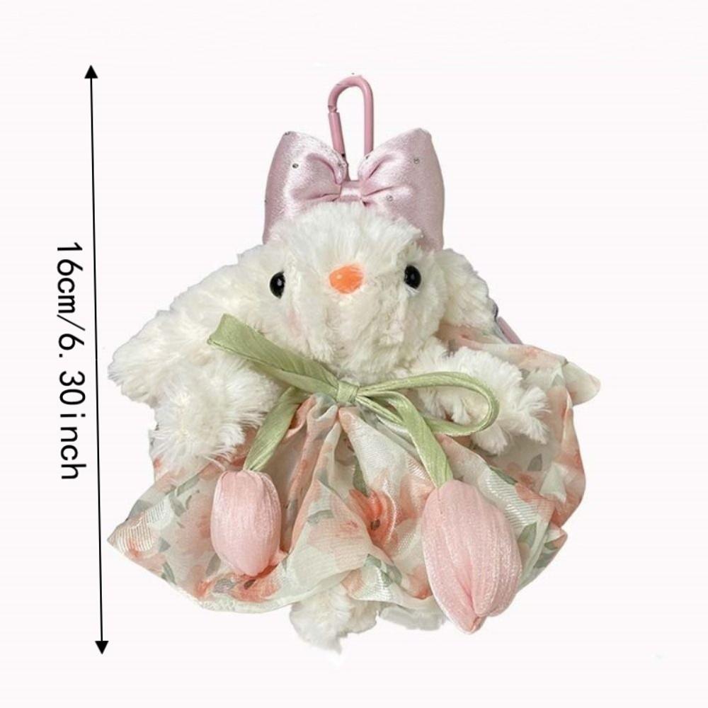 Long-eared Plush Rabbit Pendant Hanging Decoration Stuffed Rabbit Bunny Keychain Women Girls