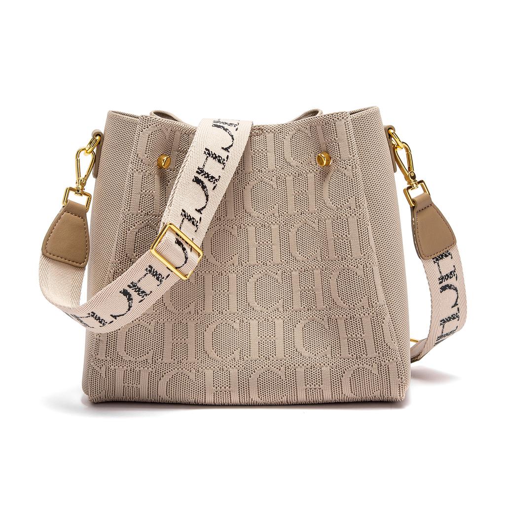 Borsa a Spalla da Donna CHCH Nuova Fibbia Magnetica Borsa a Spalla Kaki Grande Capacità
