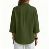 Women's 3/4 Sleeve Button Up Shirt V Neck Dressy Casual Summer Blouses Business Tops Work Collared Shirts