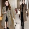 Women's Fleece-Lined Mid-Length Windbreaker - 2025 Autumn/Winter Korean Style Suit Collar Coat