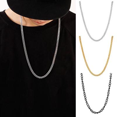 Kettenhalskette für Männer und Frauen, Silber, Gold, Schwarz, dünne Kabelkette, Hip-Hop-Schmuck für Verabredungen, tägliche Bankettpartys