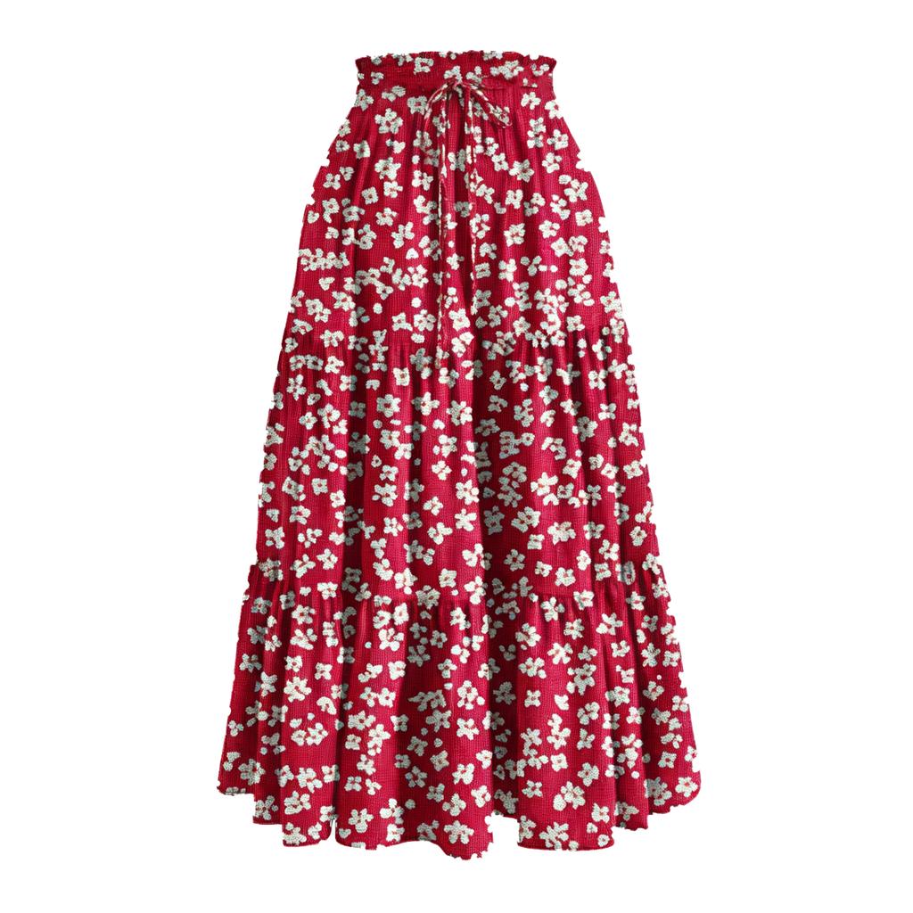 Women's Printed Loose A-line Long Skirt