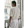 H M Regular Fit Textured Knit Tee wHite