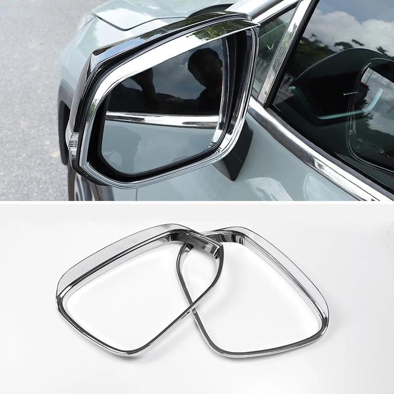 For Toyota Grand Highlander 2024 2025 black Car Side Rearview Mirror cover Rear View Mirror Rain Eyebrow Board Sunshade Cover ABS  chrome A