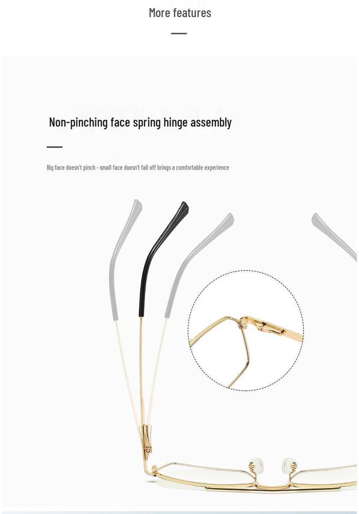 Men's Retro Anti-Blue Light Photochromic Glasses with Double Bridge Metal Frame, Suitable for Prescription Lenses