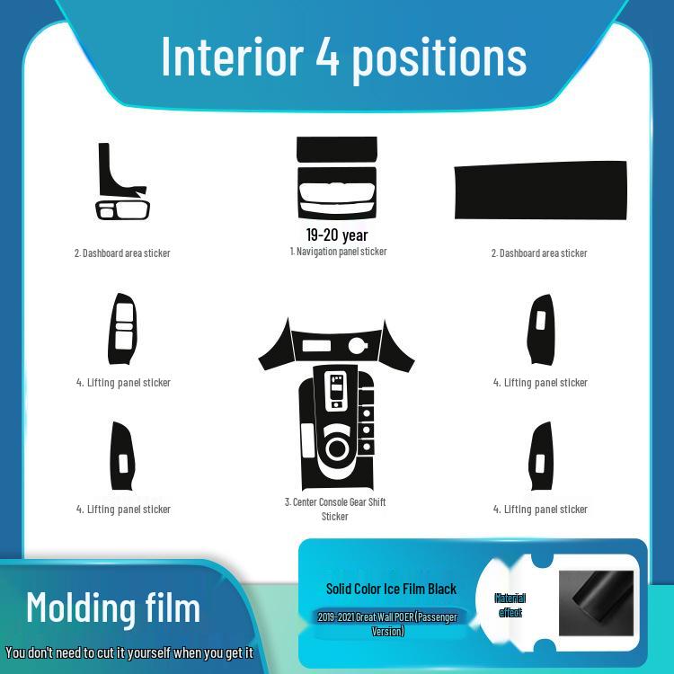 19-20 Great Wall Cannon Interior Carbon Fiber Gear Console Sticker