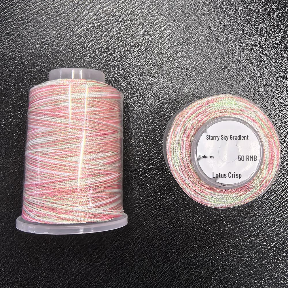 Starry Sky Gradient Yarn: 6-Strand Purple Illusion Tassel for DIY Bracelet & Handmade Weaving Accessories.