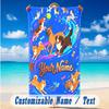 Dog Theme Beach Towel Personalized Custom Name & Text Soft Quick Dry Beach Towel for Swimming Travel