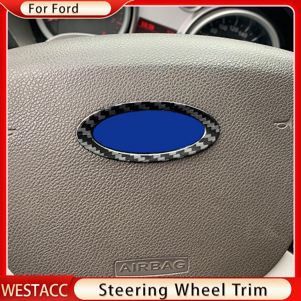 Carbon Fiber Car Center Lenkradabdeckung Aufkleber Trim für Ford Ecosport 2018 - 2022 Focus 3 MK3 2015 - 2018