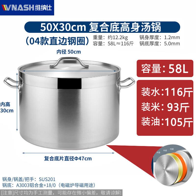 Venus Stainless Steel Thickened 3-Layer Bottom Soup Pot with Lid