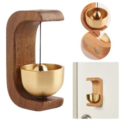 Campanella a Vento Dopamina Ventaglio Magnetico Colla per Porte Senza Colla Campanelli a Vento Campanello per Porta d'Ingresso Promemoria Campanello a Vento in Legno di Noce Decorazione per la Casa