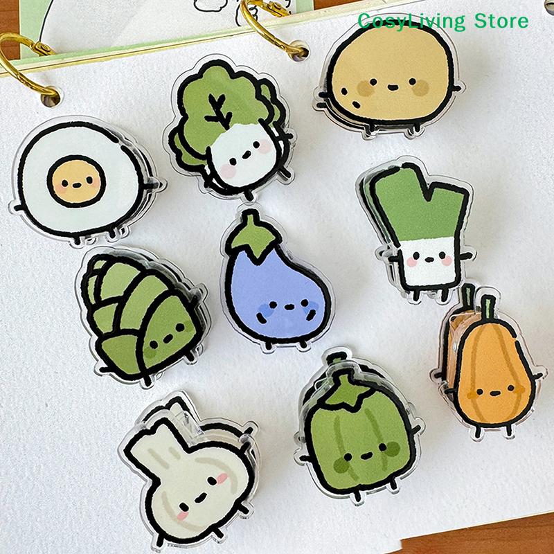 1 Paar Süßer INS Animierter Obst-Siegelclip Notizclip Cartoon-Dekoration Geschenk Acrylclip Büroaccessoires