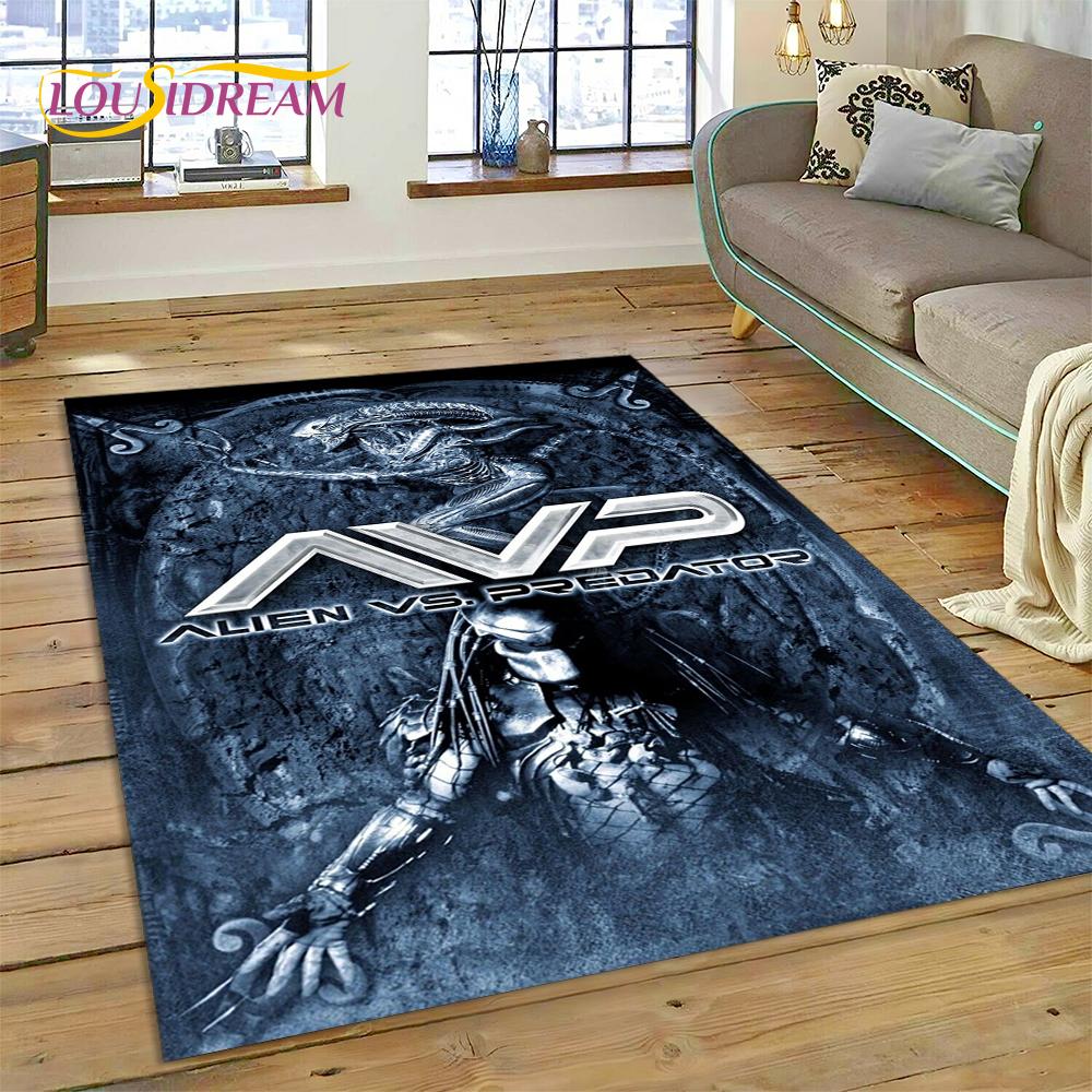 AVP Alien Vs. Tappeto Tappeto 3D Gioco del Predatore per Casa Soggiorno Camera da Letto Divano Zerbino Decorazione, Tappeto per Area Bambini Tappetino Antiscivolo Regalo