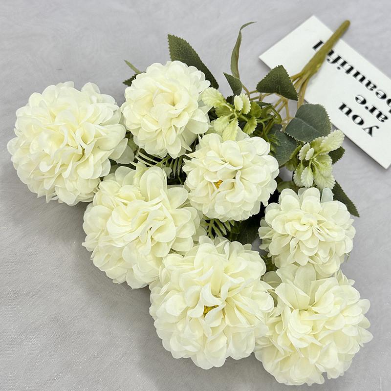 Spring Qi Seven Branch Edge Ball Artificial Flower Wedding Decor For Photography And Home Use