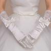 Handmade Wedding Gloves Lace Trimmed Satin Gloves Designed Bride Gloves  Formal Occasions