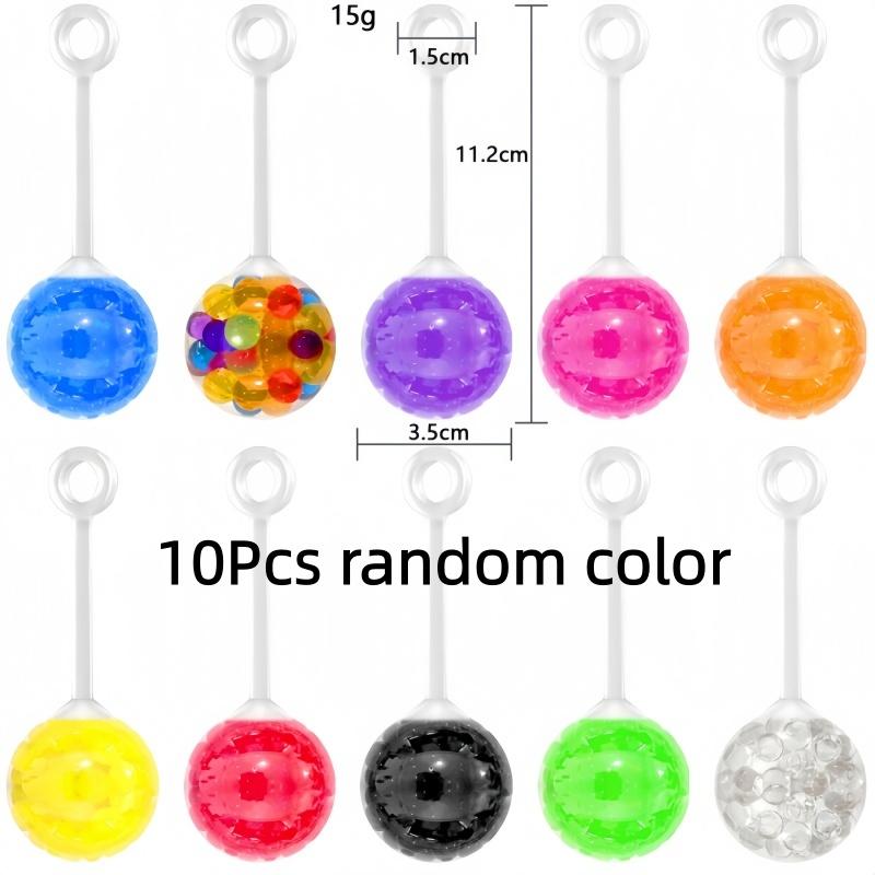 5-10Pcs Colorful Squeeze Ball with Rope Soft Yo-Yo Sensory Toys for Kids Stress Relief Birthday Party Favors Pinata Fillers