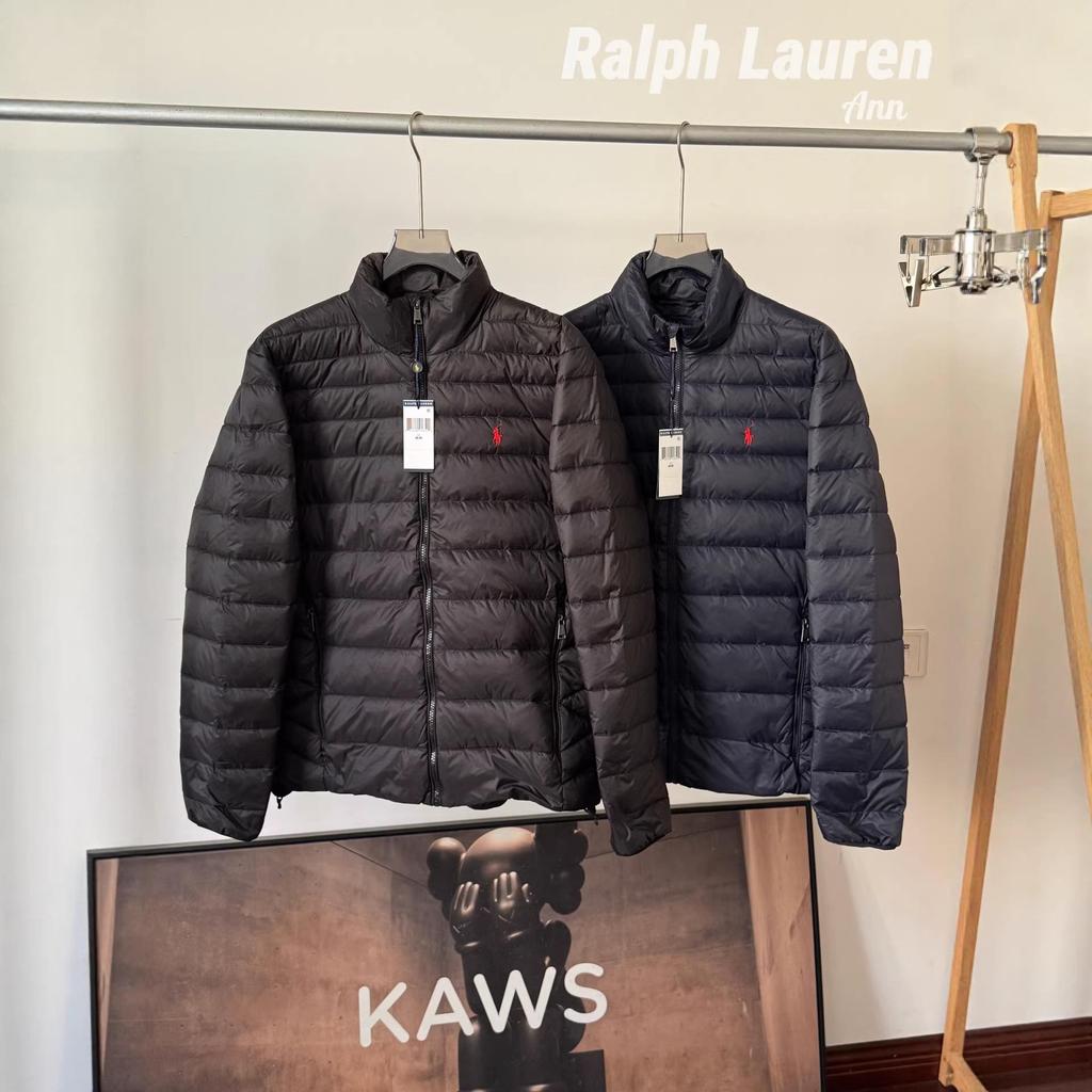 Cross RL Small Horse Embroidery British Style Business Casual Stand Collar Windproof Waterproof Ribbed Down Jacket