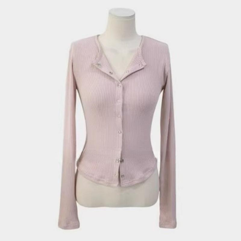 A must-have from Dongdaemun, Korea: Sexy, single-breasted, slim-fit, long-sleeved women's cardigan, perfect for daily wear.