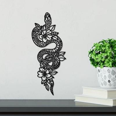 Stunning Moon Snake Wall Decor for Witchy Altars! Flower Snake Decor Wall Hanging. Boho Iron Art. Add a Touch of Magic.