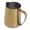 Milk Frothing Pitcher 304 Stainless Steel Coffee Steaming Pitcher Multipurpose Coffee Milk Cup for Home Golden 600ml