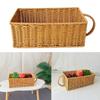 Plastic Rattan Finishing Basket for Desk Organization Desktop Small Item Organizer Portable Kitchen Storage Bin
