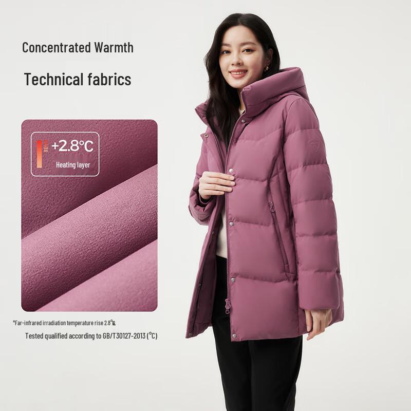 Tanboer Women's Mid-Length Hooded Down Jacket 510506Z