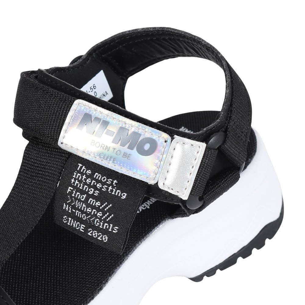 Moonstar NM J129 2E Girls' Sandals, Black, 21.0 Cm,