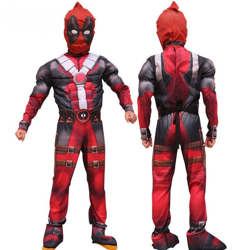 Deadpool Cosplay Costume For Boys Featuring Lifelike Muscle Design And Breathable Fabric