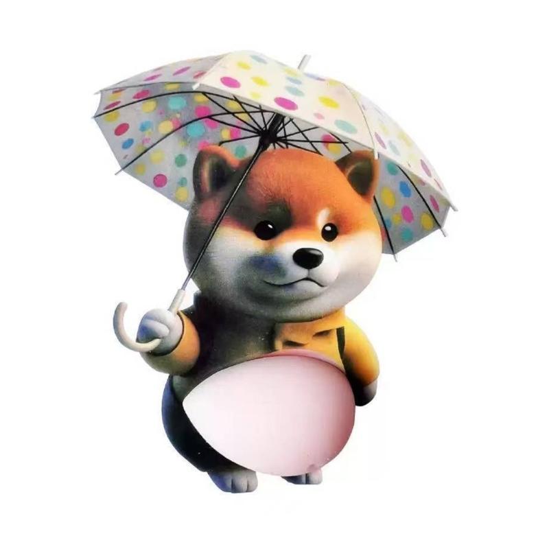 Pressure Relieving 3D Adhesive Dog Sticker Shiba Inu Design Suitable for Preventing Car Door Collisions Home Decoration